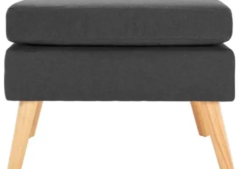 Taburet, gri închis, material textil - 2/5