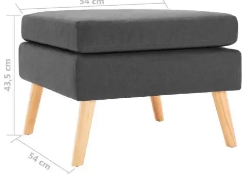 Taburet, gri închis, material textil - 5/5