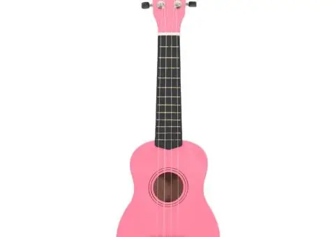 Set ukulele soprano, cu husă, pentru copii, roz, 21" - 3/5