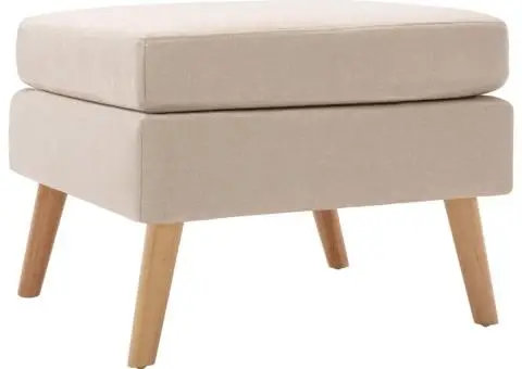 Taburet, crem, material textil - 1/5