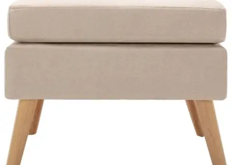 Taburet, crem, material textil - 2/5