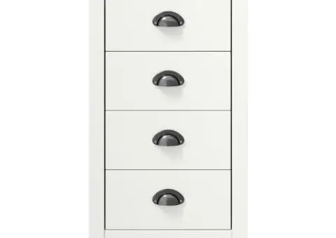 Servantă Hill, alb, 46x35x80 cm, lemn masiv de pin - 2/5