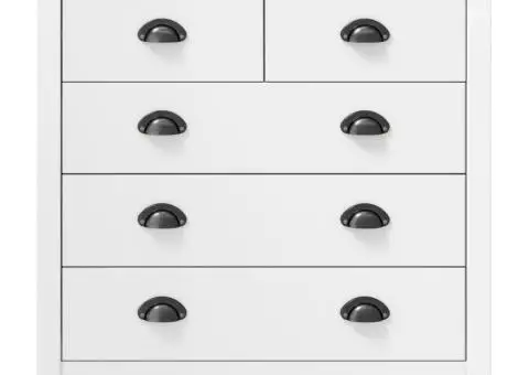 Servantă Hill, alb, 79x40x80 cm, lemn masiv de pin - 2/5