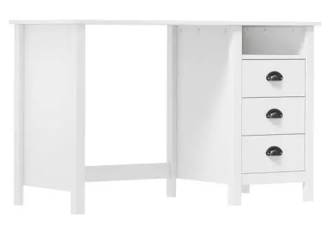 Birou Hill cu 3 sertare, 120x50x74 cm, lemn masiv de pin - 1/5