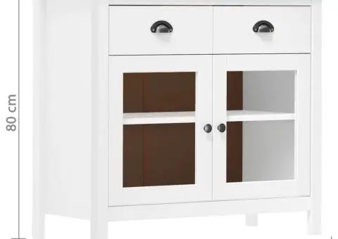 Servantă Hill, alb, 90x40x80 cm, lemn masiv de pin - 4/4