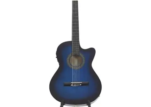 Set chitară acustică cu egalizator, 12 piese 6 corzi, albastru - 5/5