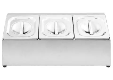 Recipient Gastronorm cu 3 secțiuni GN 1/6 oțel inoxidabil - 3/5