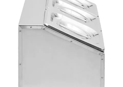 Recipient Gastronorm cu 3 secțiuni GN 1/6 oțel inoxidabil - 4/5