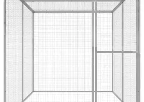 Cușcă pentru pisici, 3x1,5x1,5 m, oțel galvanizat - 2/5