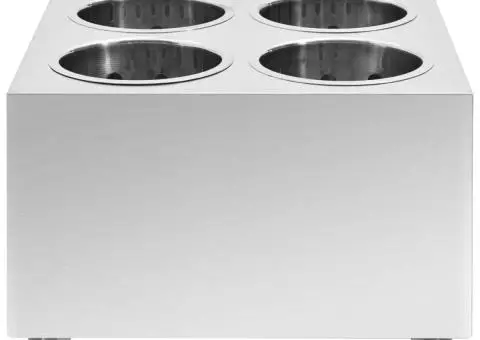 Suport pentru tacâmuri, 4 inserții, oțel inoxidabil, pătrat - 3/5