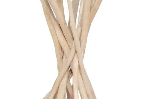 Măsuță de cafea cu blat de sticlă, 35x35x50 cm, lemn masiv tec - 5/5