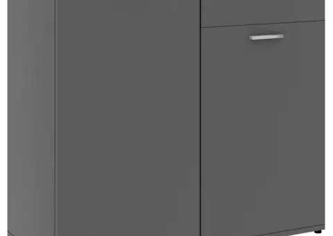 Dulap, gri, 80x36x75 cm, lemn prelucrat - 2/5