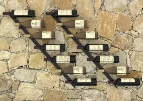 Suporturi sticle de vin de perete 14 sticle 2 buc. negru metal - 5/5
