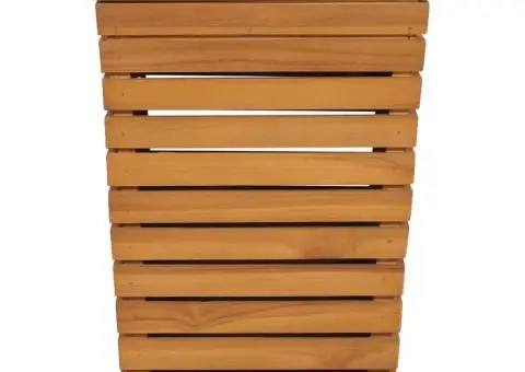 Coș de rufe, 30 x 30 x 45 cm, lemn masiv de tec - 2/5