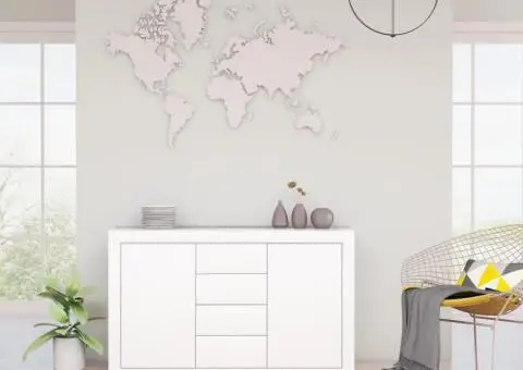 Dulap, alb, 120x36x69 cm, lemn prelucrat - 1/5