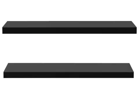 Rafturi de perete suspendate, 2 buc., negru, 120 x 20 x 3,8 cm - 3/5