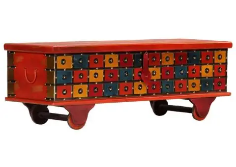 Ladă de depozitare, roșu, 110x40x40 cm, lemn masiv de acacia - 3/5