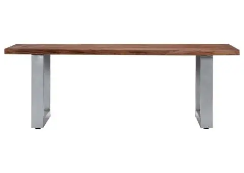 Măsuță cafea, muchii naturale, 115x60x40 cm, lemn masiv acacia - 2/5