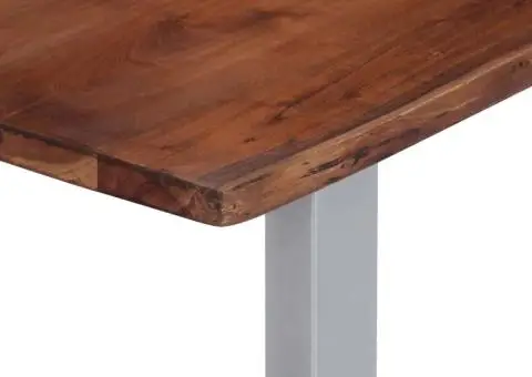 Măsuță cafea, muchii naturale, 115x60x40 cm, lemn masiv acacia - 3/5