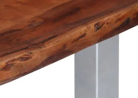 Măsuță cafea, muchii naturale, 115x60x40 cm, lemn masiv acacia - 4/5