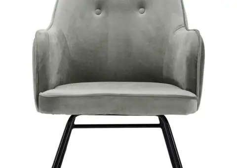 Scaun balansoar, gri, catifea - 3/5