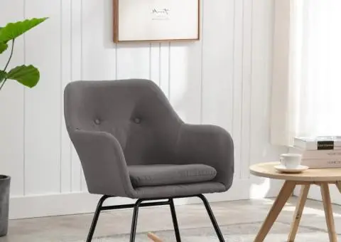 Scaun balansoar, gri deschis, material textil - 1/5