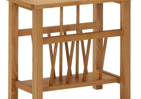 Masă de reviste, 45 x 27 x 42 cm, lemn masiv de stejar - 1/5