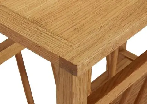 Masă de reviste, 45 x 27 x 42 cm, lemn masiv de stejar - 5/5