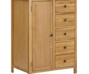 vidaXL Șifonier, 76 x 52 x 105 cm, lemn masiv de stejar