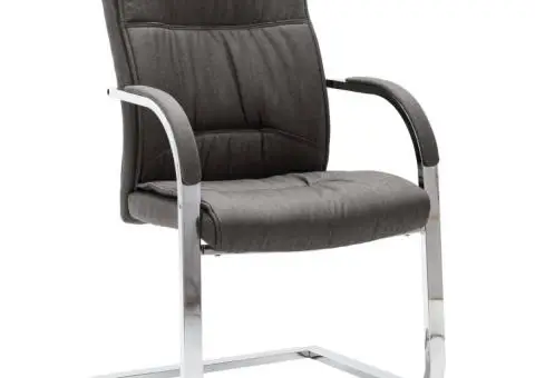 Scaun de birou consolă, gri, material textil - 1/5