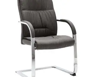 vidaXL Scaun de birou consolă, gri, material textil