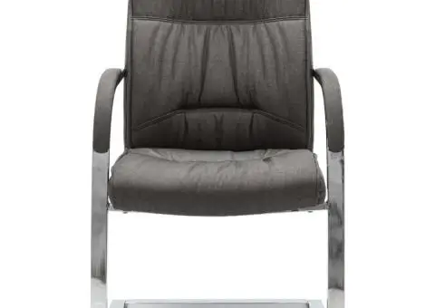 Scaun de birou consolă, gri, material textil - 2/5