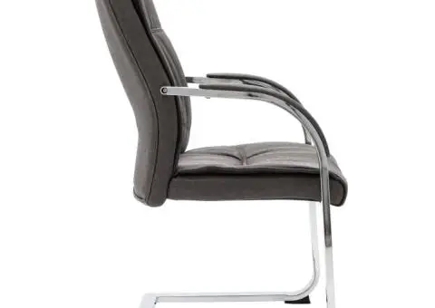 Scaun de birou consolă, gri, material textil - 3/5