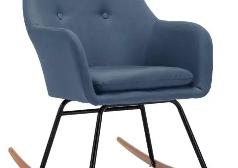 Scaun balansoar, albastru, material textil - 2/5