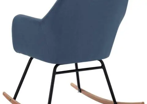 Scaun balansoar, albastru, material textil - 5/5