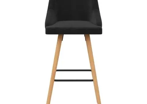 Scaune de bar, 2 buc., negru, catifea - 3/5
