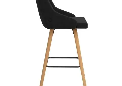 Scaune de bar, 2 buc., negru, catifea - 4/5