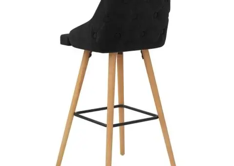 Scaune de bar, 2 buc., negru, catifea - 5/5