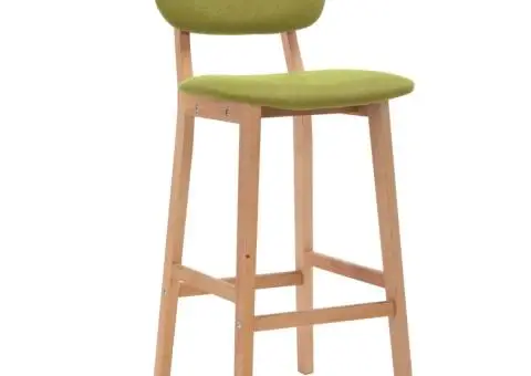 Scaune de bar, 2 buc., verde, material textil - 2/5