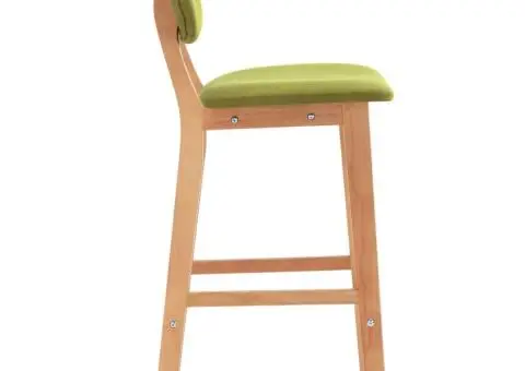 Scaune de bar, 2 buc., verde, material textil - 4/5