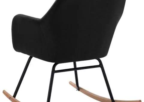 Scaun balansoar, negru, material textil - 5/5