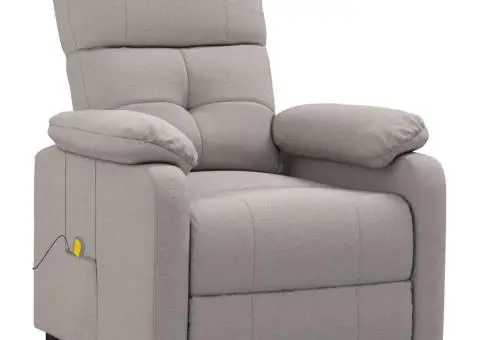 Scaun de masaj, taupe, țesătură - 2/5