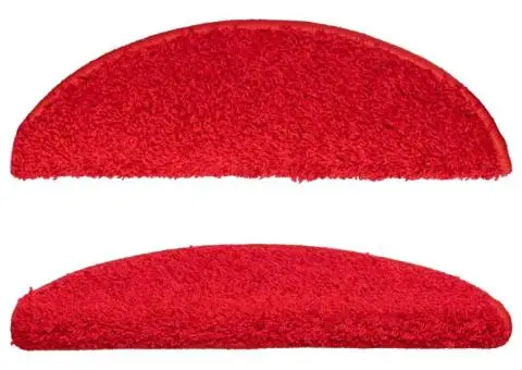 Covorașe pentru trepte scară, 15 buc., roșu, 56x17x3 cm - 4/5