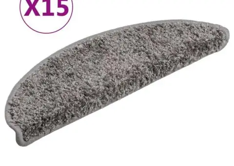 Covorașe pentru trepte scară, 15 buc., gri, 56x17x3 cm - 2/5