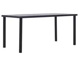 vidaXL Masă de bucătărie, negru & gri beton, 160 x 80 x 75 cm, MDF