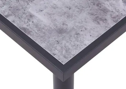 Masă de bucătărie, negru & gri beton, 160 x 80 x 75 cm, MDF - 4/5