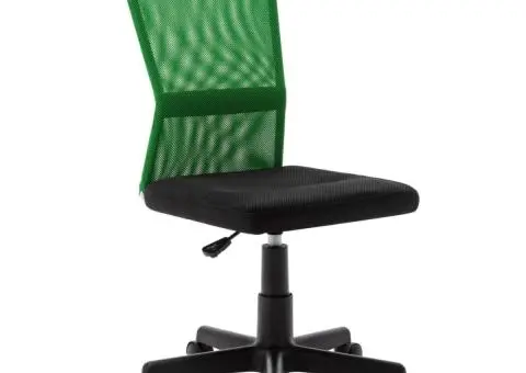 Scaun de birou, negru și verde, 44x52x100 cm, plasă textilă - 1/5