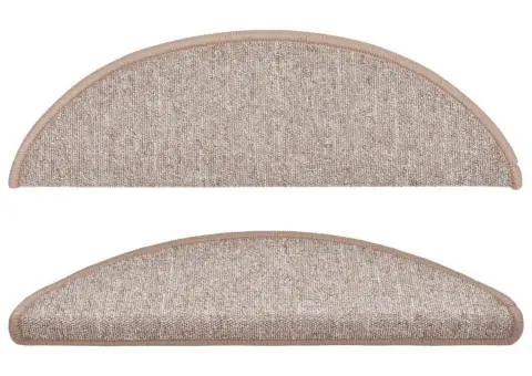 Covorașe pentru trepte scară, 15 buc., maro deschis, 56x17x3 cm - 4/5