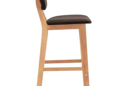 Scaune de bar, 2 buc., maro, material textil - 4/5