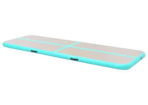 Saltea gimnastică gonflabilă cu pompă verde 800x100x10cm PVC - 4/5